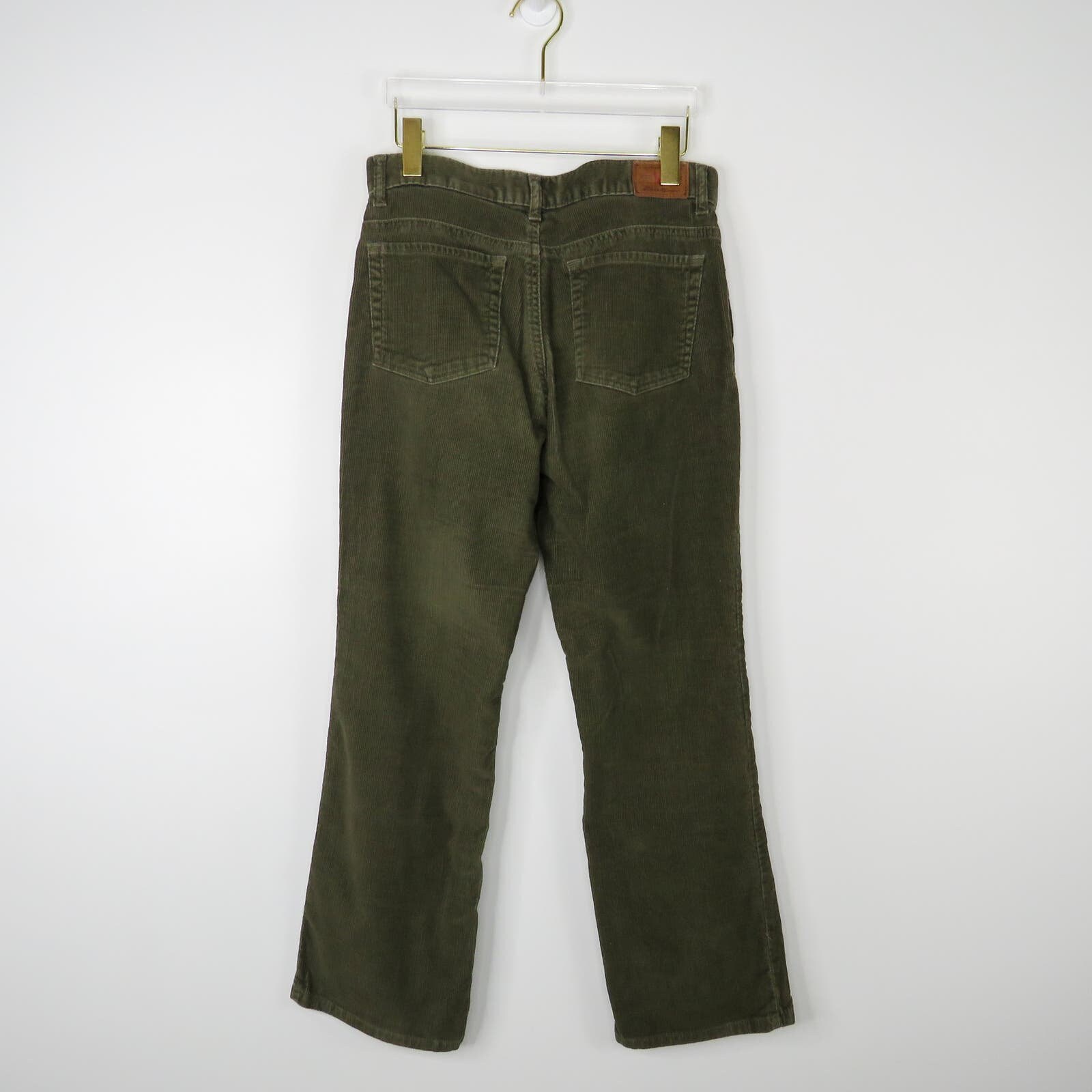 90s Vintage Eddie Bauer Olive Green Velvet Corduroy Straight