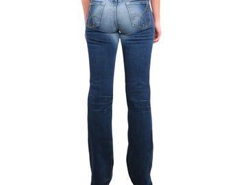 Vintage Y2K Fiorucci Jeans: Low Rise Flared Jeans with Angels Patch (Size 29)