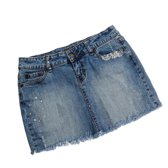 【U LAN】Mono Vintage Denim Mini Skirt NWT MOUSSY VINTAGE Wellington Denim Mini Skirt in Light Blue