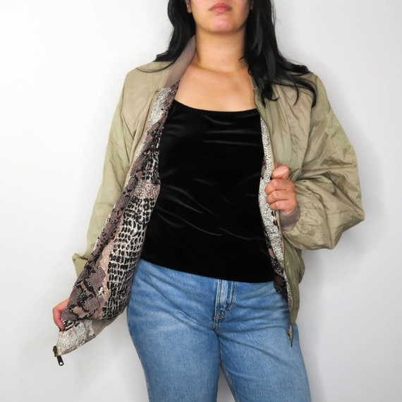 Womens Snake Skin Fringe Leather Jacket