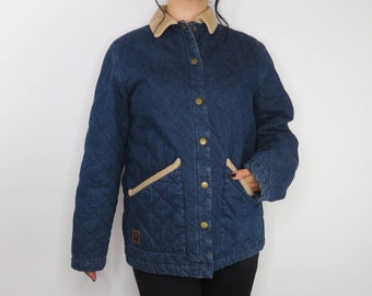 1990er Vintage Ralph Lauren Denim Jacke Paisley Futter Jeansjacke