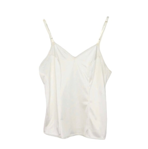 00s white satin slit cami top (M)