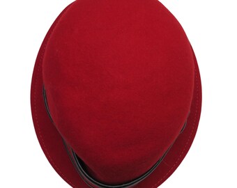1970s Broner Vintage Red Wool Bowler Hat: Retro Chic - Etsy  display picture 1