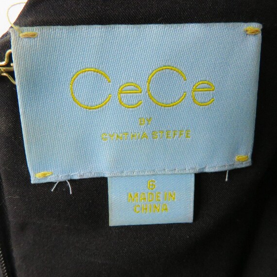 Vintage CeCe by Cynthia Steffe Black Lace Satin Mini Dress Size 6