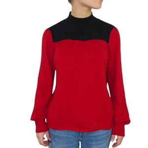 Debbie Morgan Vintage Sweater Red Color Block Sweater Medium Knit Retro