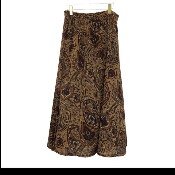 1990s Vintage Bass Brown Paisley High Rise Maxi S… - image 4