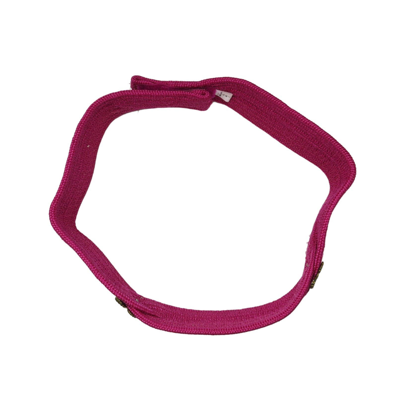 Vintage Hot Pink Woven Belt With Multicolor Rainbow Gem  display picture 1