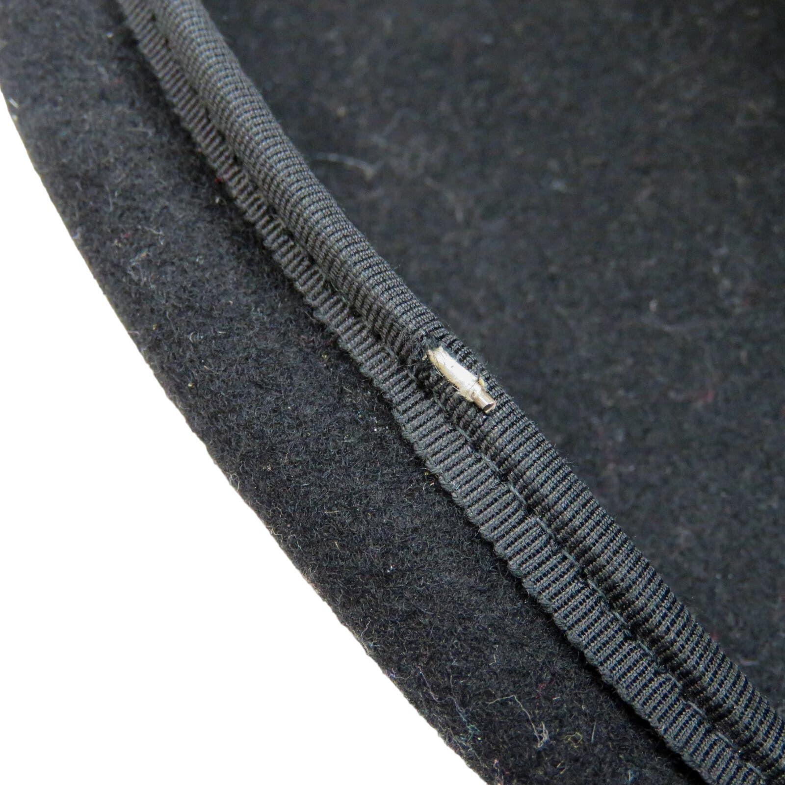 Bollman Hat Co. Mr. Charles 80s Vintage Black Felt Wool Gold Studded Fedora Hat Vintage 80s CACHE Black & Gold Wool Felt Wide Rolled Brim  main image 4