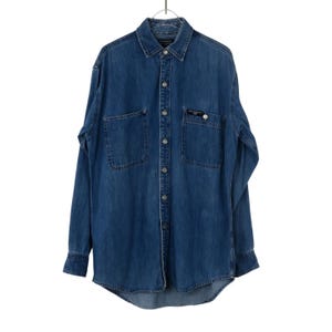 Giacca in Cotone denim con bottoni con cintura con tasche