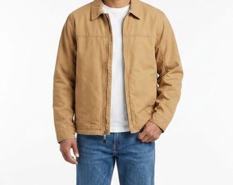 Vintage L.L Bean Tan Khaki Utility Jacket Barn Jacket Men's Large Gorpcore