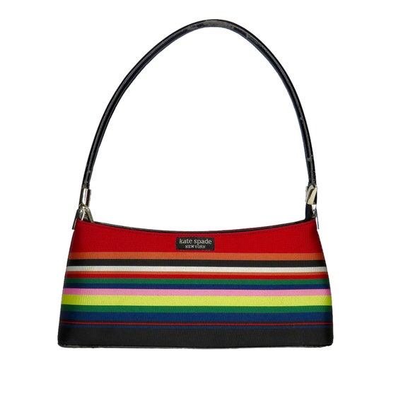 1990s Vintage Kate Spade Rainbow Striped Shoulder Bag Baguette - Etsy