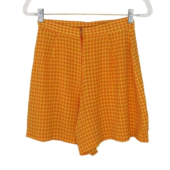 Vintage Handmade Orange & Yellow Gingham Orange C… - image 2