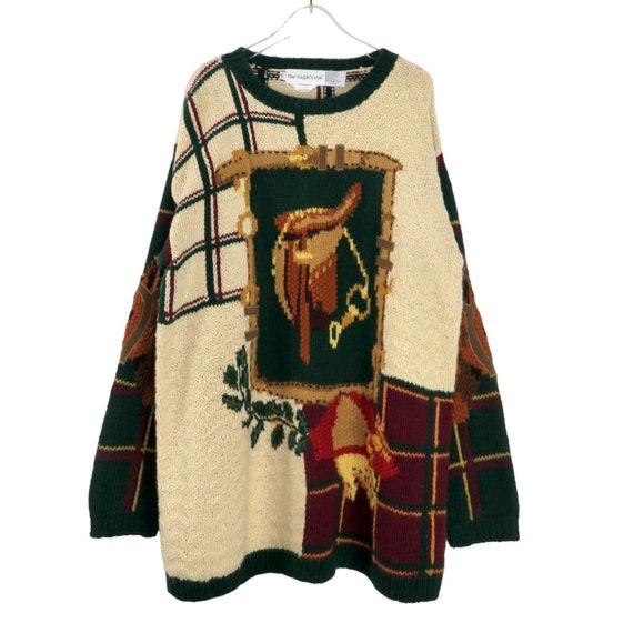 1980s Vintage Sweater Equestrian Knit Vintage Swe… - image 6