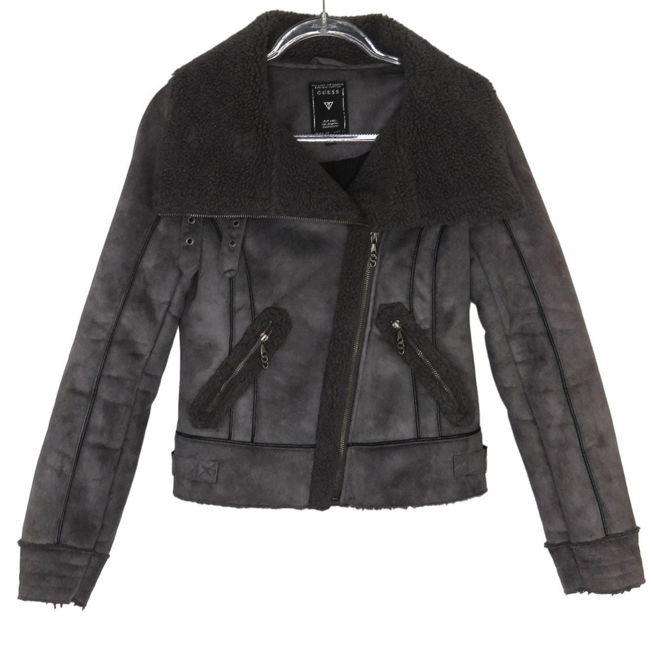 Guess - Veste Zippée Col Fourrure Femme W2VL62-WE5V0 Noir