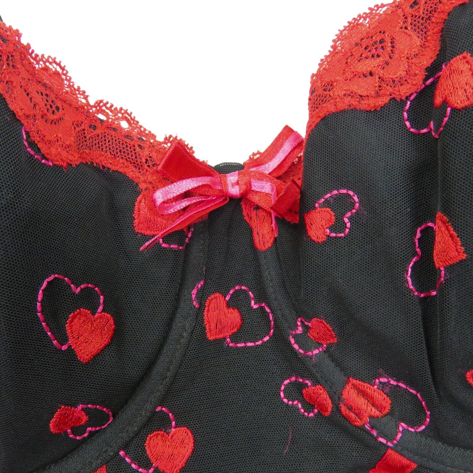 Y2k George Black & Red Heart Print Bustier Corset Top 38C - Etsy