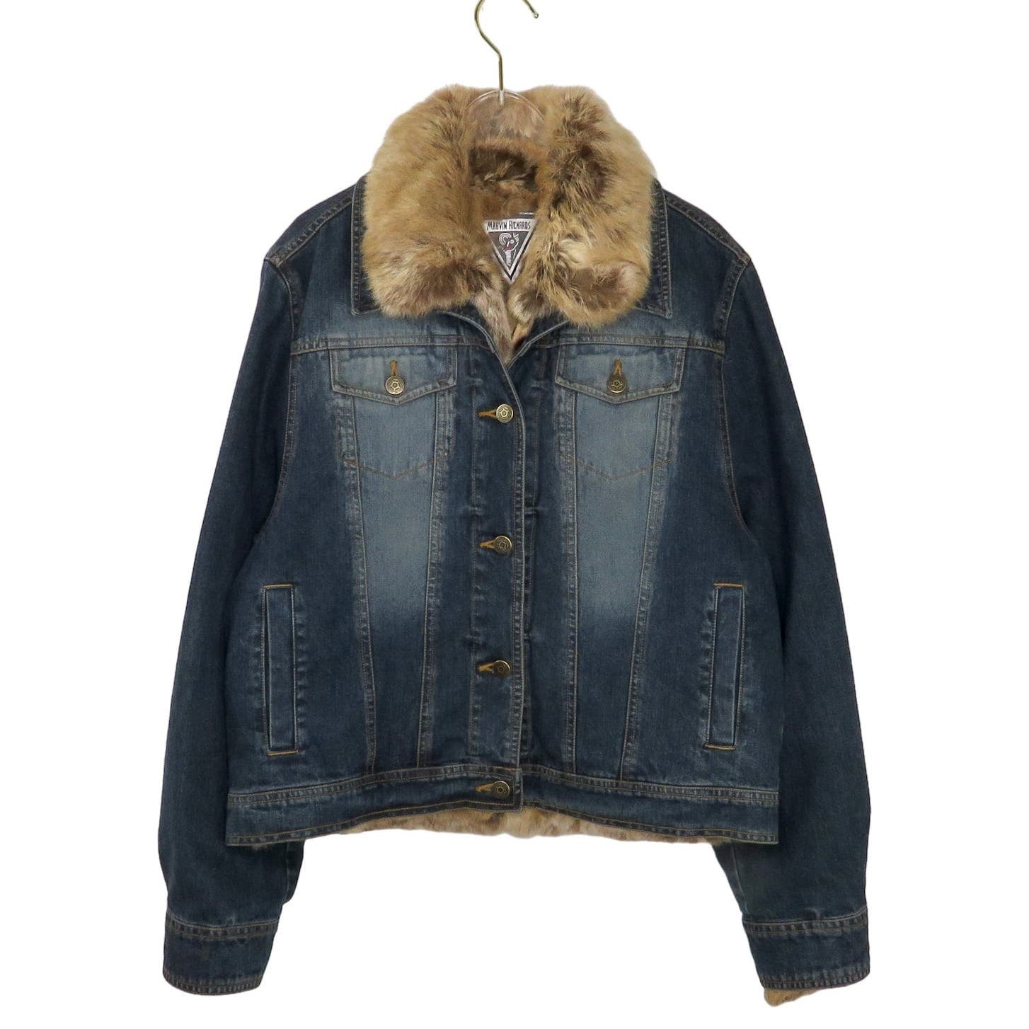 ジャケット・アウター Vintage Monster Fur Design Denim Jacket jj_0419_1003_large.png?v=