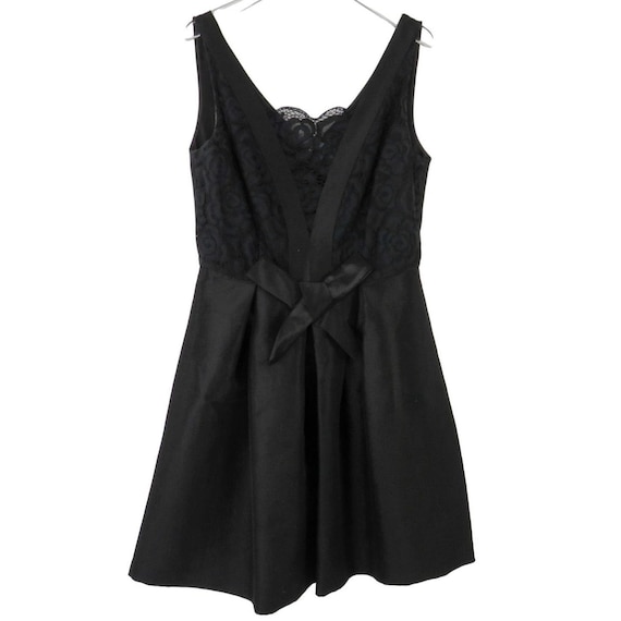 Vintage Cece by Cynthia Steffe Black Lace Satin Mini Dress Size 6
