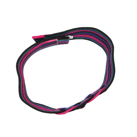 1990s Vintage Woven Braided Colorful Belt Pink Purple Green  display picture 1