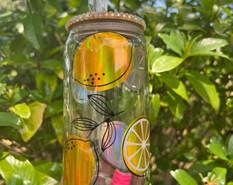 Lemon 16oz glass can