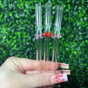 Glass Cherry Straw