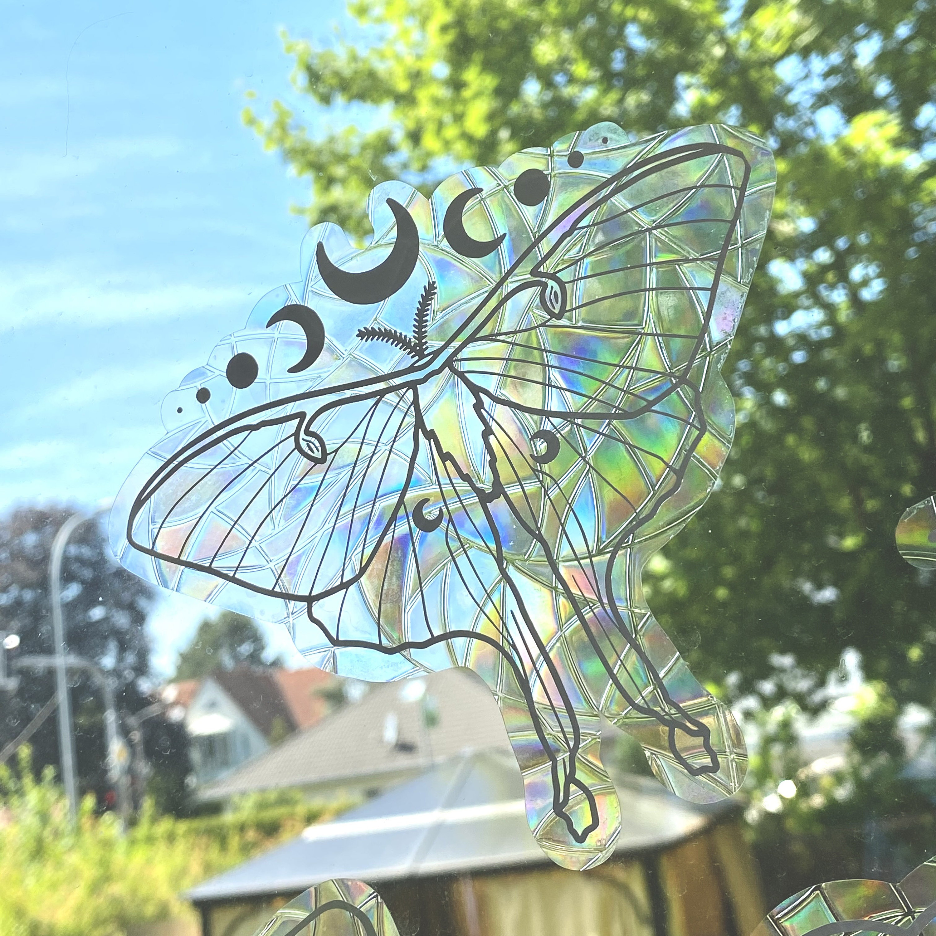 Luna Moth Suncatcher Sticker / Decal / Rainbow Window Cling / Prism ...