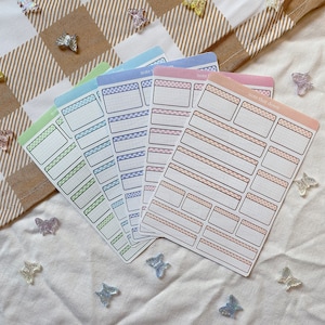 Feuille d'autocollants pour agenda, boîte à notes, autocollant pour journal intime, décoration d'agenda, onglets d'agenda, à carreaux, autocollant mémo
