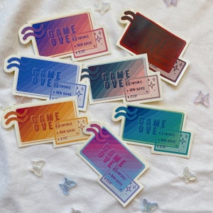 Game Over pixel art game sticker / planner sticker / journaling deco / logo stickers / kawaii stickers / quote sticker / pixel art