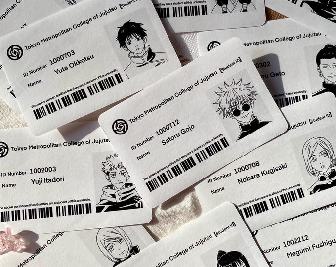 Autocollant Jujutsu Kaisen Student ID / autocollant planificateur / déco de journalisation / autocollants logo / autocollants kawaii / autocollant de citation / jjk / gojo / geto