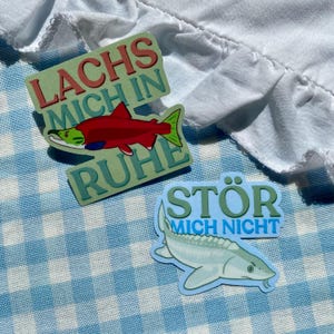 Lachs mich in Ruhe / Stör mich nicht Türschild sticker / Fisch sticker / lustiger stickers / kawaii stickers / quote sticker / meme / Fisch