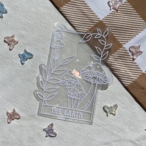 The Earth Mushroom Tarot Card inspired Suncatcher Sticker / Decal / Rainbow window cling / prism suncatcher / decal / cute decal