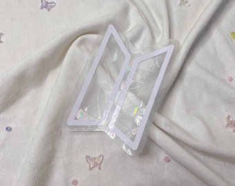 BTS Logo Suncatcher Sticker / Decal / Rainbow window cling / prism suncatcher / moth decal / cute decal / kpop / kpop decal