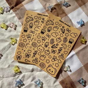 Simple doodle sticker sheet / sticker / doodles/ kawaii sticker / cute stickers / planner sticker/ polco deco / journaling deco