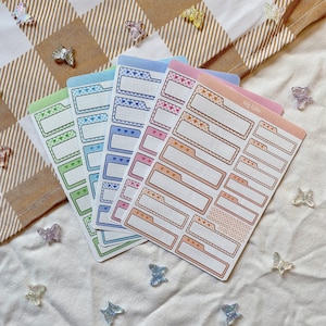 Hoja de pegatinas para planificador con diseño a cuadros de Big Tabs, pegatinas para diario, decoración de planificador, pestañas de planificador, pegatinas a cuadros y pegatinas para notas.