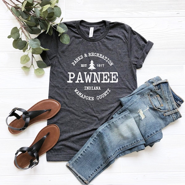 Pawnee Vintage T-Shirt, Parks & Rec Shirt, Vintage Retro Women's Men's Tee, Sebastian, Parks and Rec Department, We're Freaking Awesome Life