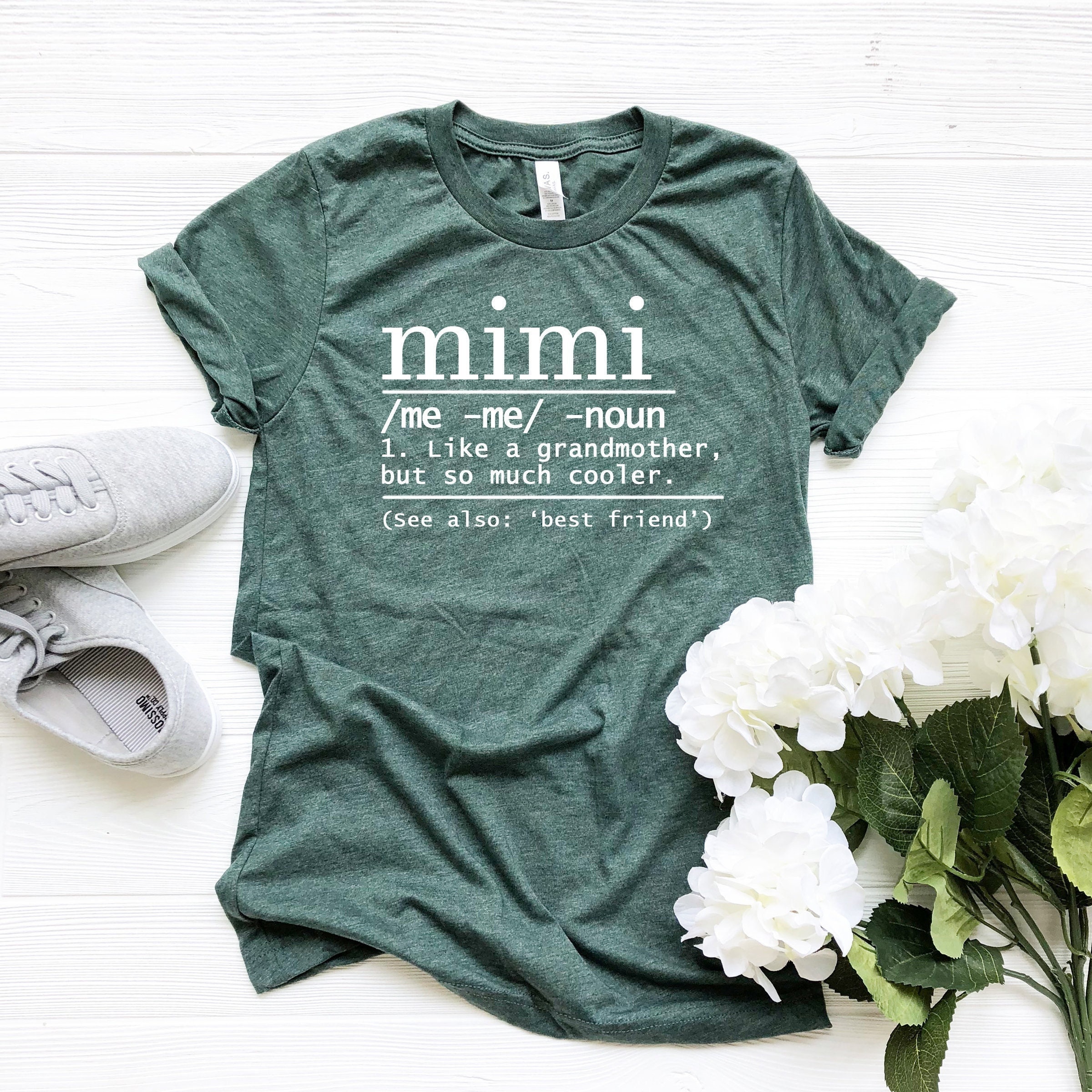New Grandma Flowers T-shirt Mimi Mother\u2019s Day Gift Mom and Mimi Shirt Mimi Women\u2019s Tee for Her Grandmother Shirt Gifts Grandma Present