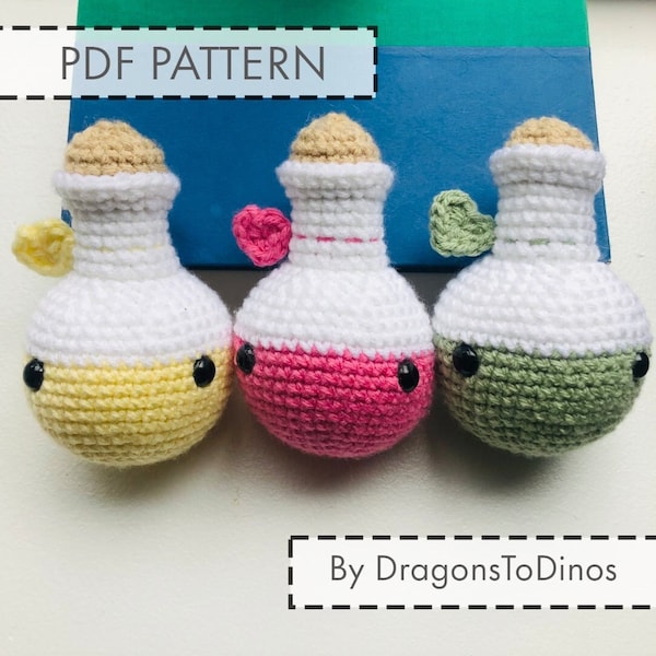 Cute Potion Bottle Amigurumi Pattern PDF  Potion Crochet Pattern Magic Potion Bottle Stuffy Halloween Crochet Amigurumi Instruction Tutorial