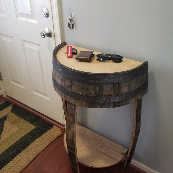 Reclaimed White Oak Bourbon Barrel Table