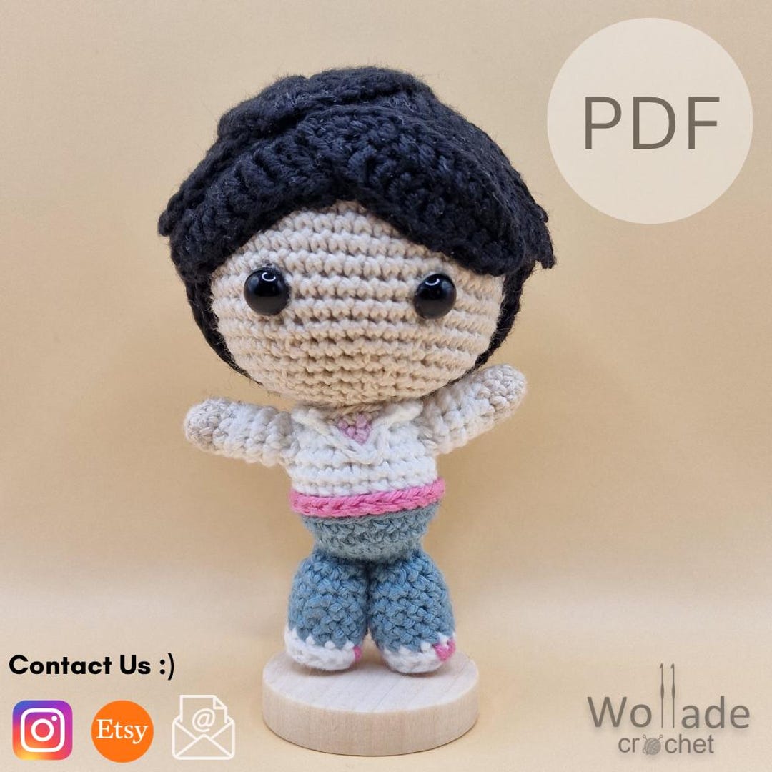 Kpop Demon Hunters Jinu Saja Boys Crochet Figure Amigurumi Pattern