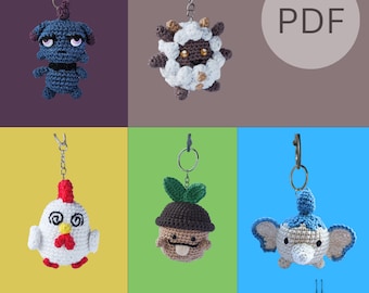 PAQUETE PALWORLD Chikipi Depresso Lamball Teafant y Gumoss Llavero Patrón Amigurumi Peluche en PDF en Español