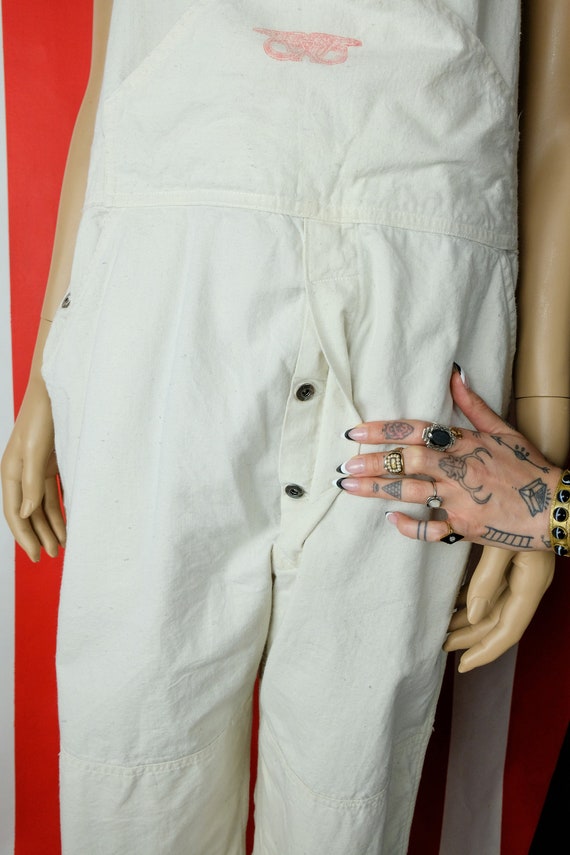 RARE 1950s GWG White Denim Workwear Overalls - image 9