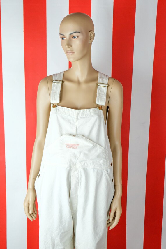 RARE 1950s GWG White Denim Workwear Overalls - image 2