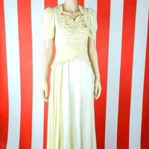 1940s Champagne Velvet and Taffeta Full Skirted Gown