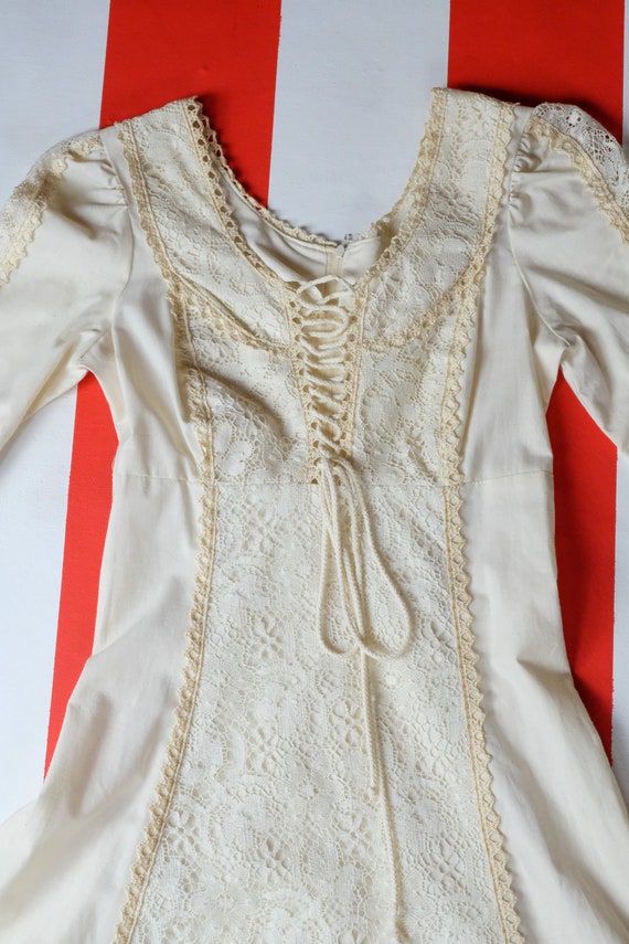 1970s Gunne Sax by Jessica Ivory Lace Medieval Style … - Gem