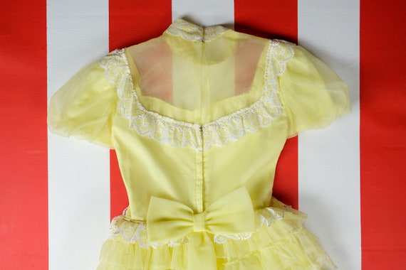 1960s Pale Yellow Ruffle Skirt Floor Length Princ… - image 4