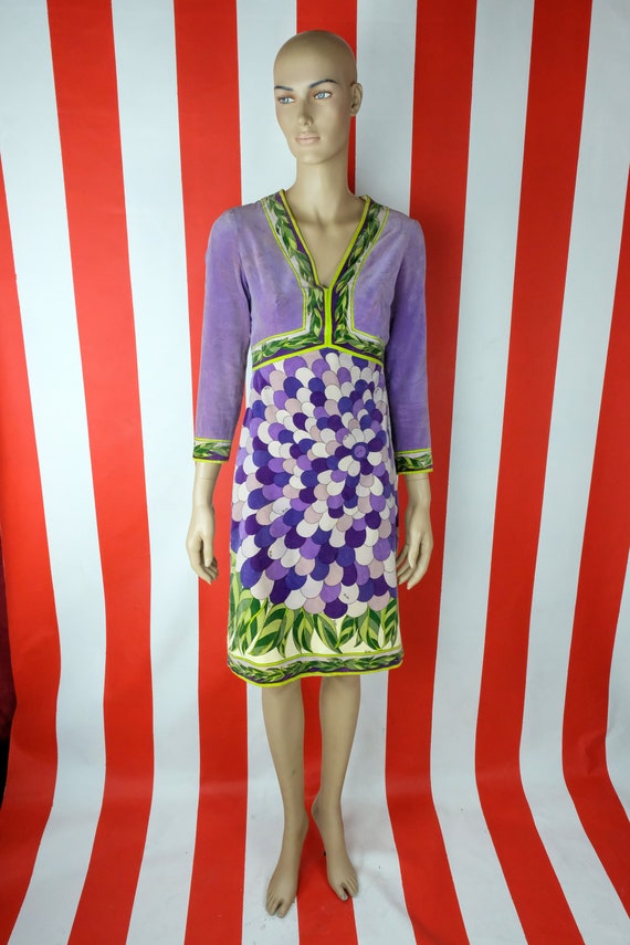 RARE 1960s Emilio Pucci for Saks Fifth Avenue Purple and Green 
