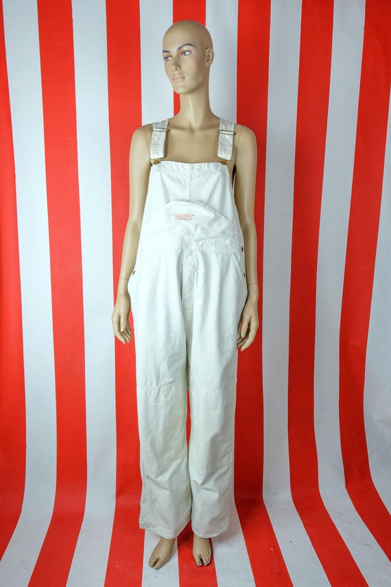 RARE 1950s GWG White Denim Workwear Overalls - image 1