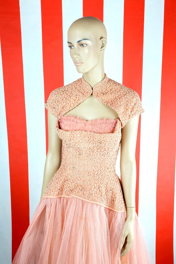 1950s Pink Prom Dress Ballerina Ball-gown With Matching Bolero Jacket -  Etsy Australia