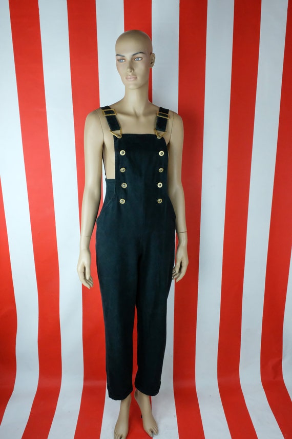 1990s VERSACE Jeans Couture Black Jumpsuit Overall