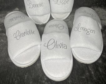 Personalised spa slippers. children. adults. wedding. bridal. slumber party. pamper party. Bridesmaid. Bridal party.