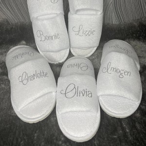 Personalised spa slippers. children. adults. wedding. bridal. slumber party. pamper party. Bridesmaid. Bridal party.